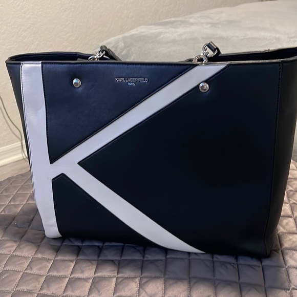 Karl Lagerfeld Bags Karl Lagerfeld Black Leather Tote Poshmark